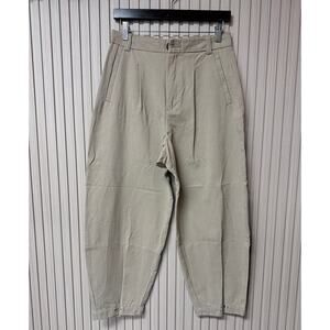 Zara High Waisted Tapered Pants Beige Size US M